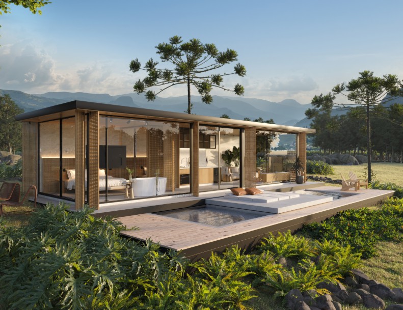 Cabana Ópera construída pela Naindry Arquitetura