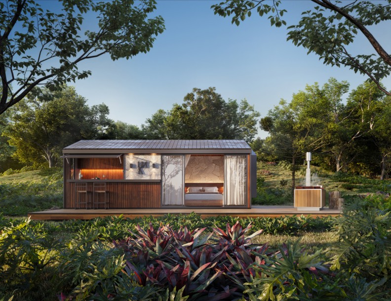 Cabana pronta construída pela Naindry Arquitetura